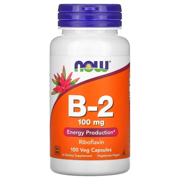 Вітамін В2 рибофлавін (Vitamin B2 riboflavin) 100 мг 100 капсул (NOW-00447) - Фото 1 Вітамін В2 рибофлавін (Vitamin B2 riboflavin) 100 мг 100 капсул (NOW-00447) - зображення 1