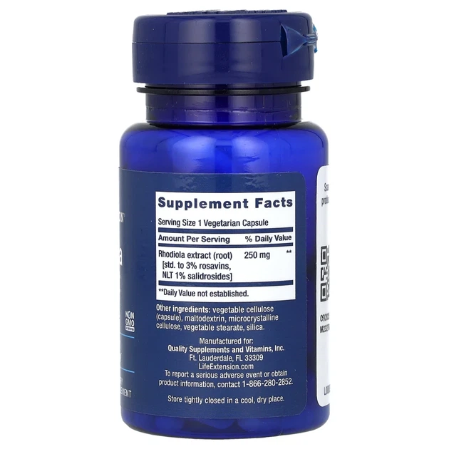 Родіола рожева Life Extension (Rhodiola Extract) 250 мг 60 капсул (LEX-88906) - изображение 2