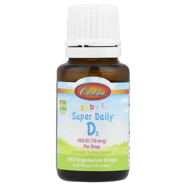 Вітамін D3 для немовлят Carlson (Baby's Vitamin D3) 400 МО 10.3 мл (CAR-01250) - изображение 3