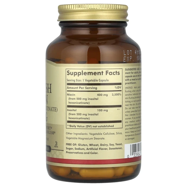 Ніацин Solgar (No-Flush Niacin) 100 капсул (SOL-01911) - Фото 2 Ніацин Solgar (No-Flush Niacin) 100 капсул (SOL-01911) - зображення 2