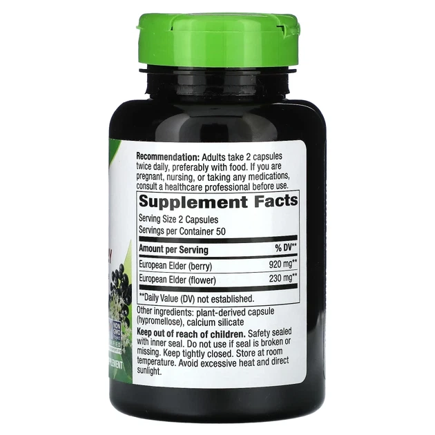 Черная бузина Nature's Way (Elderberry) 100 капсул (NWY-12440) - Фото 2 Черная бузина Nature's Way (Elderberry) 100 капсул (NWY-12440) - изображение 2