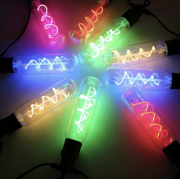Уличная светодиодная гирлянда SFK-48 220V, декоративная LED гирлянда с удлиненными лампами-спиралями для декора (Теплое свечение) - изображение 5
