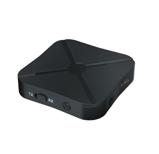 Блютуз приемник передатчик аудио аккумуляторный AUX USB 4.2 для для ТВ автомобиля наушников 44×44×12 мм (483096-Prob) Черный - изображение 3