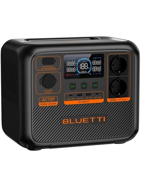 Зарядна станція Bluetti AC70P, 1000 Вт, 864 Вт*год (електростанція для дому, ДБЖ, UPS) - зображення 3