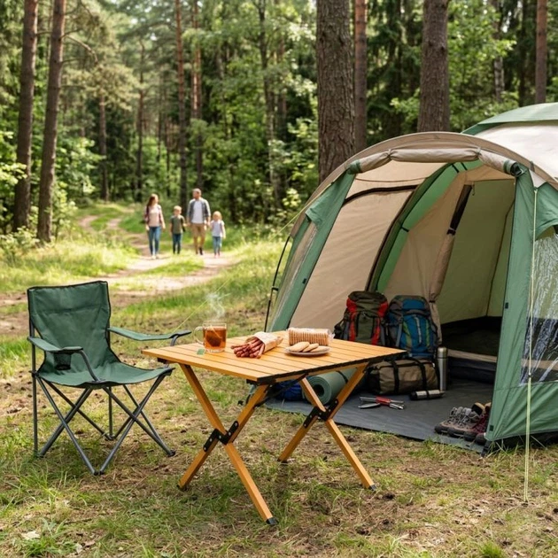 Складний стіл для кемпінгу ModernHome by Multistore XLP130-12-2 60 x 60 см - зображення 5