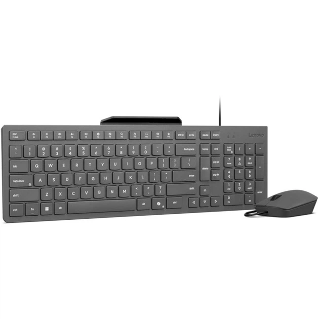 Комплект клавіатура та миша Lenovo 310 Wired Combo UA Gray дротовий USB-A 104 клавіші 2000 dpi для ПК та ноутбука (GX31R09776) - зображення 2