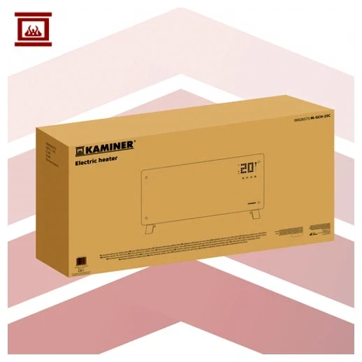 Електрообігрівач скляний 2500 Вт 85x41 см білий KAMINER ZELVA - зображення 3