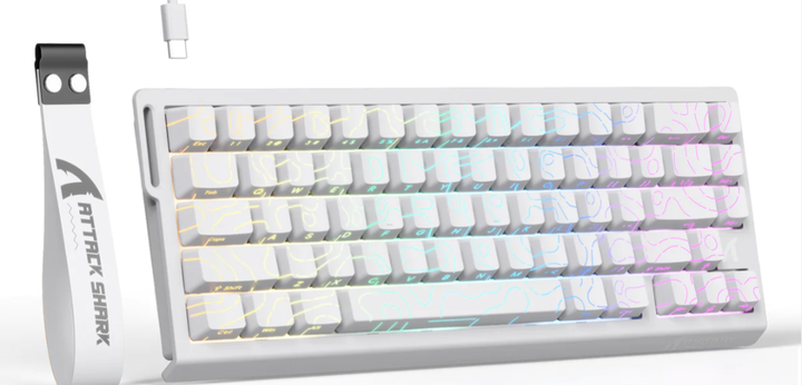 Клавіатура магнітна Attack shark X68 HE White з RGB підсвіткою, магнітні світчі, Rapid Trigger - зображення 2