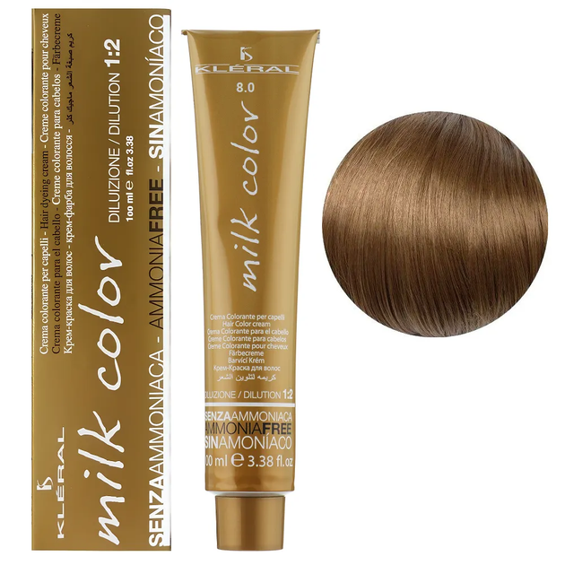 Крем-краска KLERAL System Milk Color 8.0 Светло-русый - Фото 1 Крем-краска KLERAL System Milk Color 8.0 Светло-русый - изображение 1