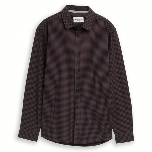 Сорочка Tom Tailor ДР Men's Shirt XL Темно-коричневий 1048439-38956 - Фото 5 Сорочка Tom Tailor ДР Men's Shirt XL Темно-коричневий 1048439-38956 - изображение 5