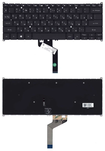 Клавіатура для ноутбука Acer Aspire Swift 5 SF514-52T з підсвіткою (Light), чорна, розкладка RU - Фото 1 Клавіатура для ноутбука Acer Aspire Swift 5 SF514-52T з підсвіткою (Light), чорна, розкладка RU - зображення 1