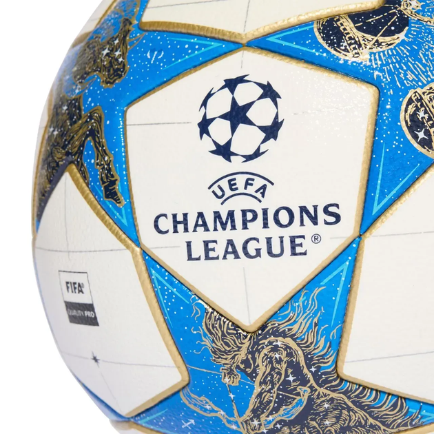 Футбольний м'яч Adidas UCL J290 25/26 League Stage розмір 4, біло-блакитний - изображение 3