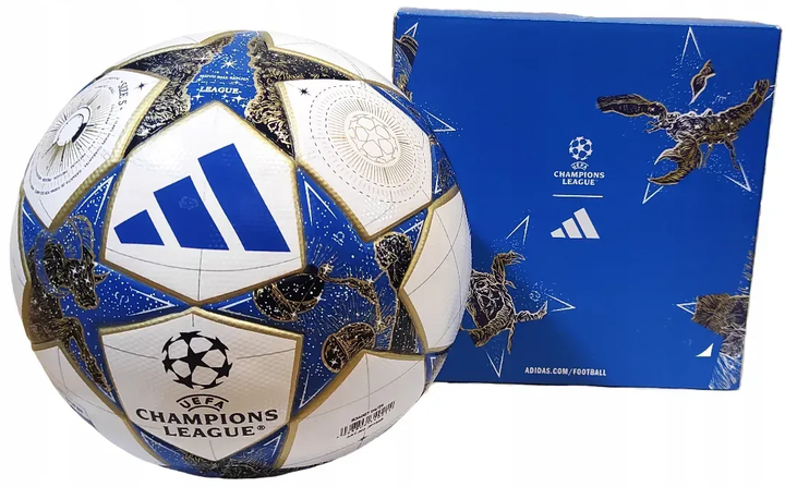 Футбольний м'яч Adidas UCL League BOX 2025 розмір 5, біло-синій - Фото 3 Футбольний м'яч Adidas UCL League BOX 2025 розмір 5, біло-синій - зображення 3