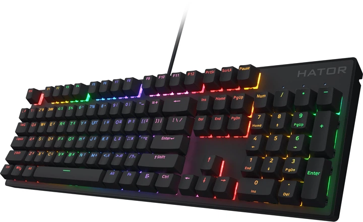 Клавіатура дротова HATOR Icefall Mecha Rainbow Hator Origin Red USB Black (HTK104UA) - зображення 3