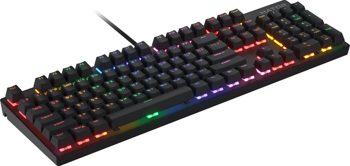 Клавіатура дротова HATOR Icefall Mecha Rainbow Hator Origin Red USB Black (HTK104UA) - зображення 4