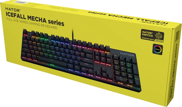 Клавіатура дротова HATOR Icefall Mecha Rainbow Hator Origin Red USB Black (HTK104UA) - зображення 7