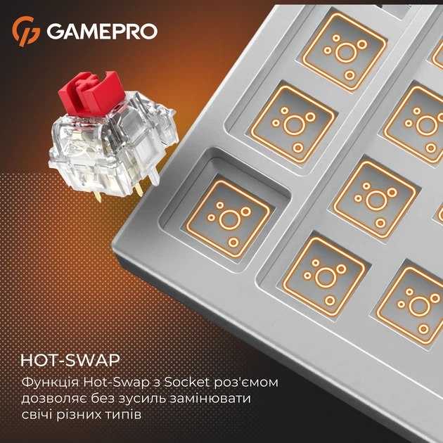 Клавіатура дротова GamePro Genesis Silverlight MK116 USB Grey - зображення 10