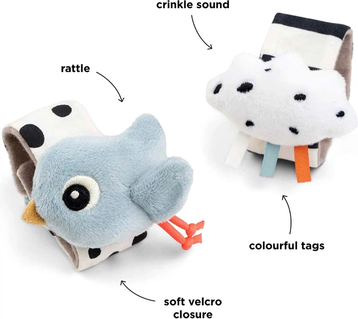 Zabawki na rączkę Done by Deer Happy Clouds 2 szt 329371 (5712643050032) - obraz 3