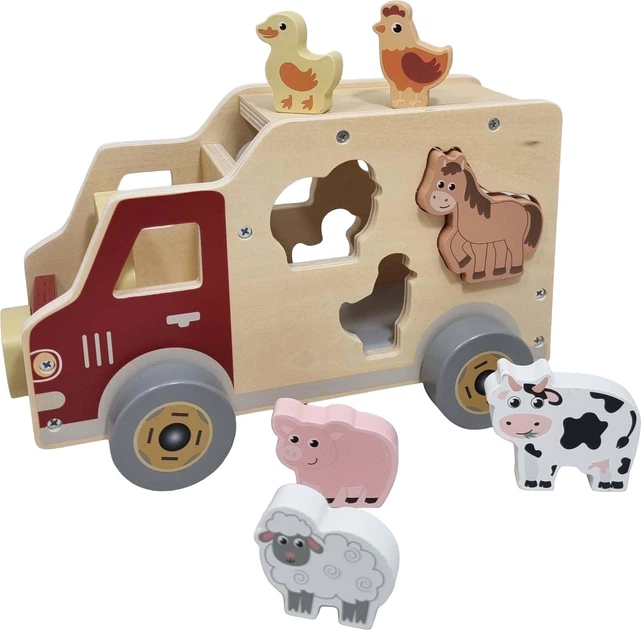 Zabawka Playwood drewniany sorter-samochód ze zwierzętami 10 elementów 2490413 (4894060608957) - Zdjęcie 1 Zabawka Playwood drewniany sorter-samochód ze zwierzętami 10 elementów 2490413 (4894060608957) - obraz 1