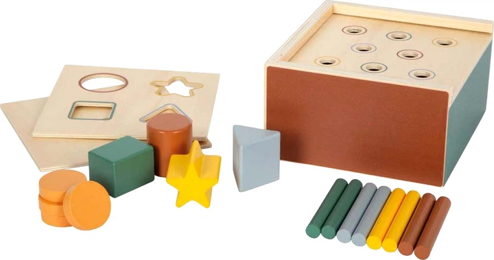 Zabawka Small Foot drewniana multifunkcyjna skrzynka montessori 3w1 20 elementów 5420189 (4020972127433) - obraz 2