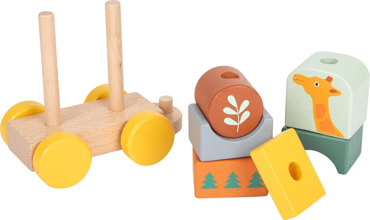 Zabawka Small Foot drewniany kolorowy pociąg safari edukacyjny 16 elementów 5410533 (4020972116987) - obraz 5