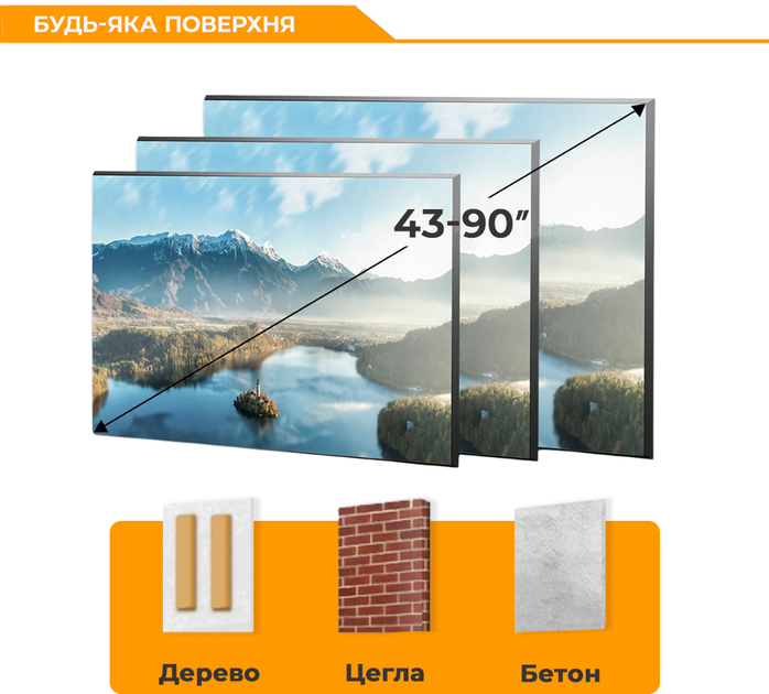 Настенное крепление для телевизора UniBracket Slim64 43" - 90" - Фото 6 Настенное крепление для телевизора UniBracket Slim64 43" - 90" - изображение 6