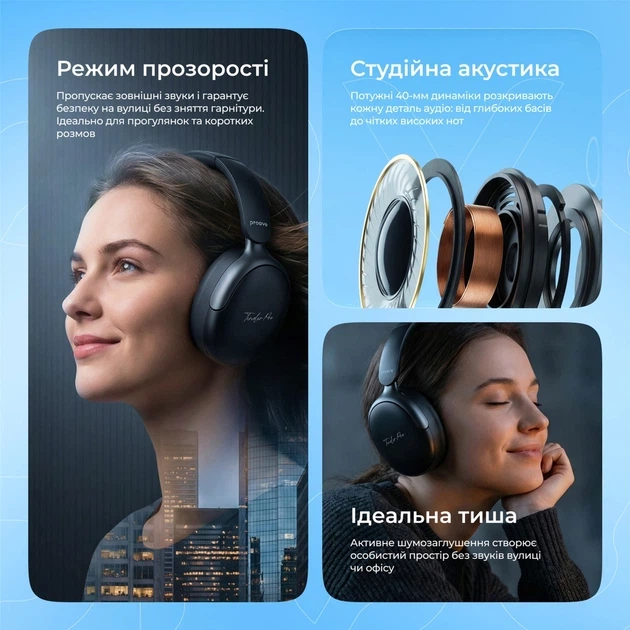 Навушники BT Proove Tender Pro with ANC (APP) (Black) - изображение 5
