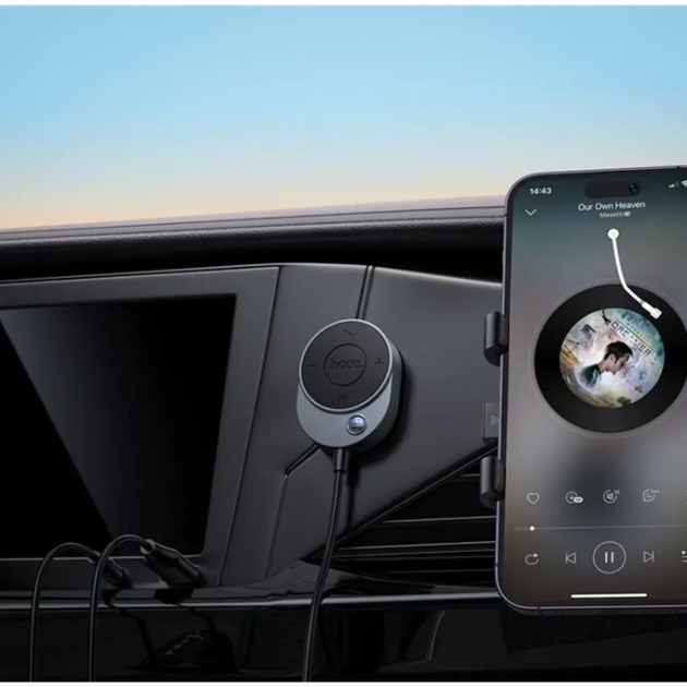 Аудио ресивер HOCO E150 Path car AUX Bluetooth receiver с кабелем (BT5.4, 1.5m) - Фото 4 Аудио ресивер HOCO E150 Path car AUX Bluetooth receiver с кабелем (BT5.4, 1.5m) - изображение 4