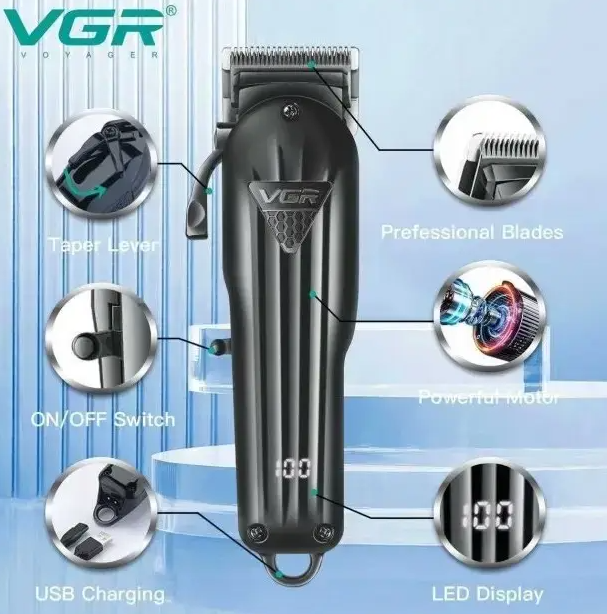 Машинка для стрижки аккумуляторная VGR V-282 8641, черная - изображение 6