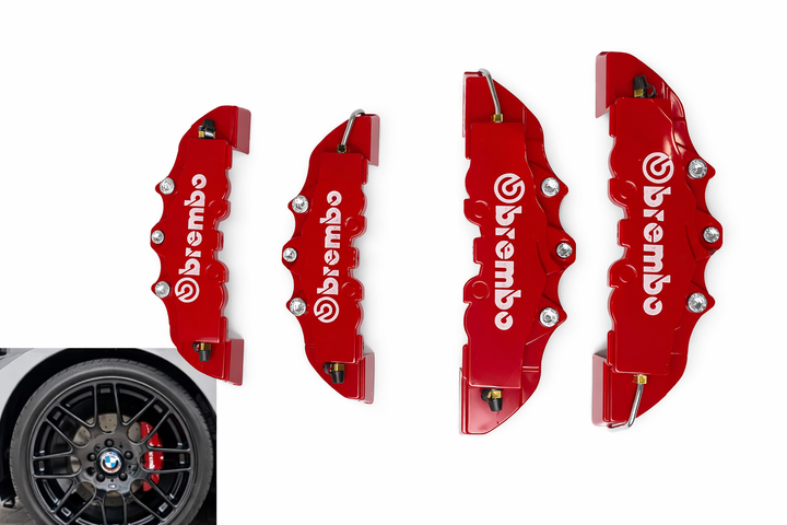 Декоративные накладки на суппорты Brembo красные универсальные под диски 14 15 16 комплект 4 шт - изображение 2