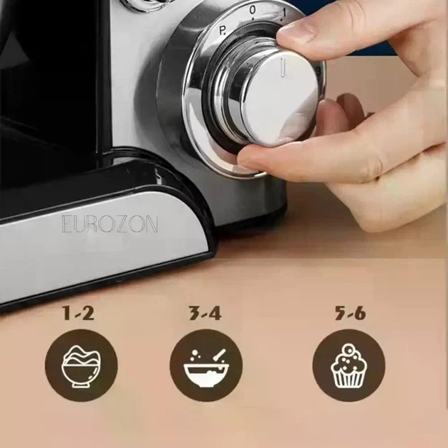 Настольный планетарный миксер-тестомес на 5 литров с насадками Rainberg 3800W RB-8086 - изображение 6