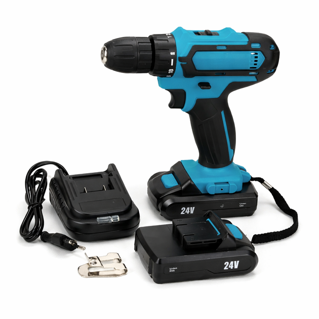 Акумуляторний шуруповерт-дриль 550 DWE 24V 3Ah з набором інструментів 24 предмети - зображення 4