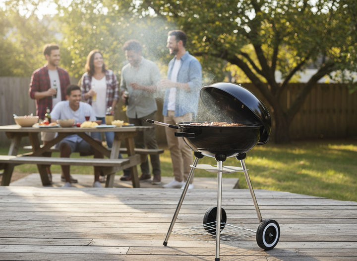 Мобільний вугільний гриль з кришкою BBQ Meeting BBQ5290 круглий 46x44x71 см компактний гриль для пікніка барбекю кемпінгу дачі переносний мангал на вугіллі з решіткою вентиляцією стійкий портативний садовий гриль для відпочинку на природі - Фото 8 Мобільний вугільний гриль з кришкою BBQ Meeting BBQ5290 круглий 46x44x71 см компактний гриль для пікніка барбекю кемпінгу дачі переносний мангал на вугіллі з решіткою вентиляцією стійкий портативний садовий гриль для відпочинку на природі - зображення 8