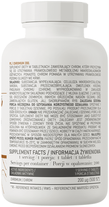 Харчова добавка OstroVit Chromium 200 mg 200 таблеток (5903246229196) - зображення 2