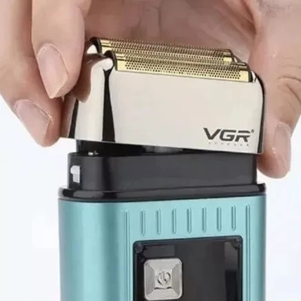 Электробритва-шейвер VGR V-357 сеточная, для сухого и влажного бритья, с LED-дисплеем, IPX6 Зеленый - изображение 3