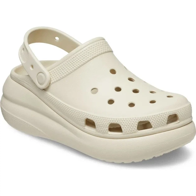 Женские кроксы на платформе Crocs Classic Crush Clogs, Бежевые, 207521-100, (M4/W6), 36-37, 22см - изображение 2