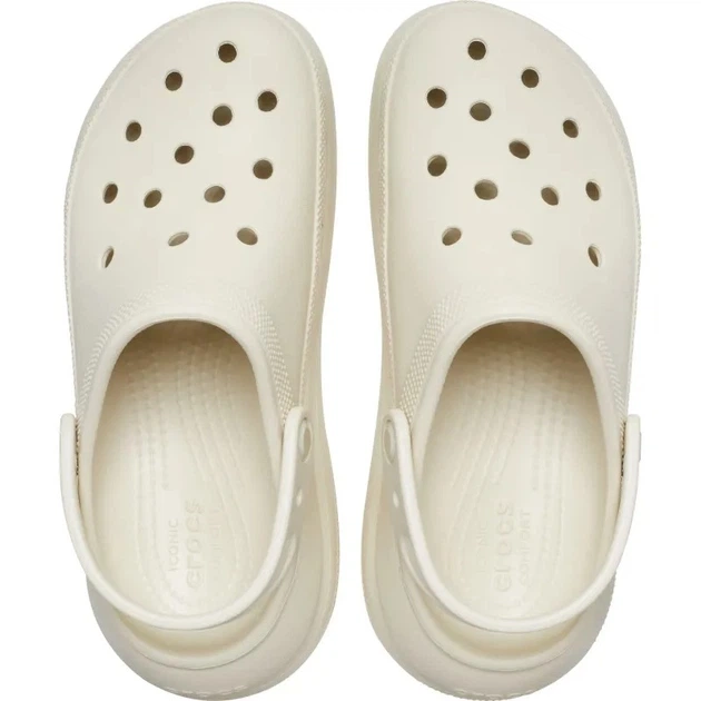 Женские кроксы на платформе Crocs Classic Crush Clogs, Бежевые, 207521-100, (M4/W6), 36-37, 22см - изображение 3