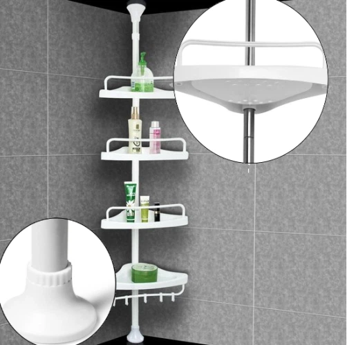 Універсальна кутова телескопічна полиця для ванної кімнати Multi Corner Shelf 4 яруси 205 6 - Фото 1 Універсальна кутова телескопічна полиця для ванної кімнати Multi Corner Shelf 4 яруси 205 6 - изображение 1