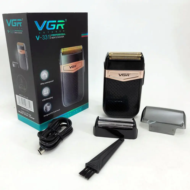Электробритва шейвер VGR для мужчин, сеточная бритва, 2 сетки, USB, компактная дорожная - изображение 9