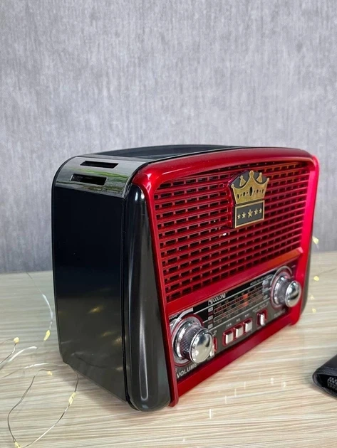 Переносной радиоприемник Golon RX-455-S Solar с солнечной панелью Красный 0876 - изображение 4