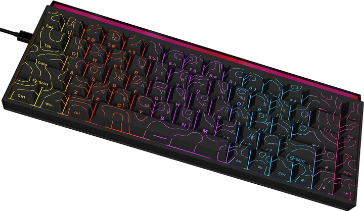 Klawiatura przewodowa Ajazz NK68 Red Switch USB Black (NK68-R-S-B) - obraz 2