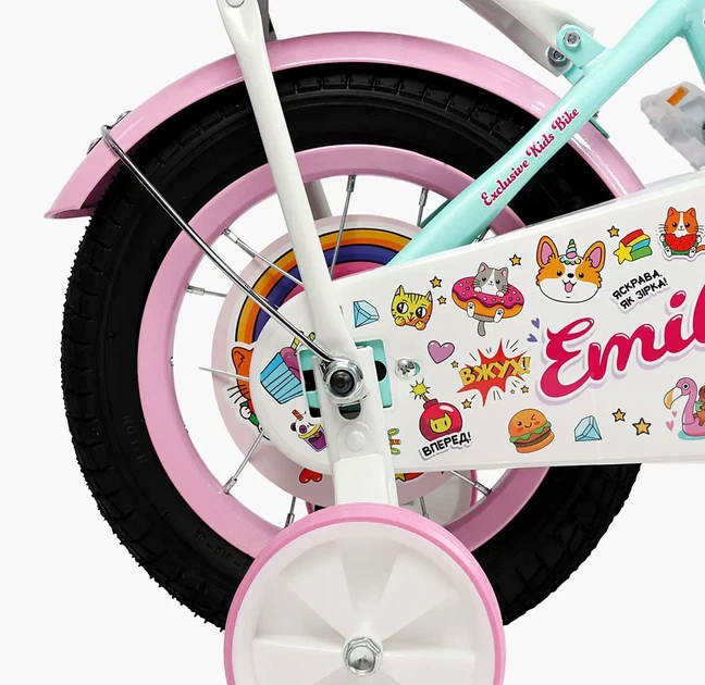 Детский двухколесный велосипед 12 дюймов Corso Emily ML-42589 белый розовый - Фото 6 Детский двухколесный велосипед 12 дюймов Corso Emily ML-42589 белый розовый - изображение 6