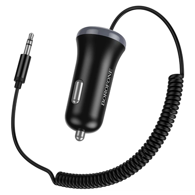 Bluetooth-ресивер BOROFONE BC64 Contento dual-port car BT receiver with built-in cable Black (6941991126567) - изображение 5