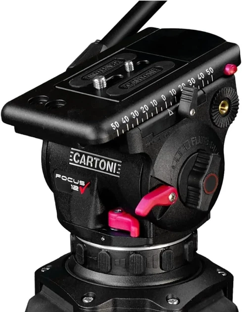 Головка для штативу CARTONI FOCUS 12 (HF1200) Чорний Б/В - Фото 4 Головка для штативу CARTONI FOCUS 12 (HF1200) Чорний Б/В - зображення 4