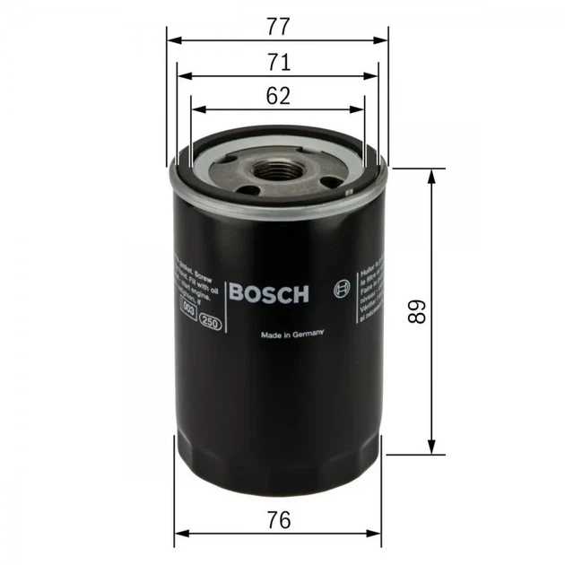 Масляний фільтр BOSCH 0 986 452 044 Toyota Yaris, Sequoiva, Celica, Corolla; Lexus RX, ES, IS, LS, GS; Suzuki Swift, Liana, SX4, Grand Vitara, Vitara; Chery Amulet J9091520003, 0892202011, 90915TB00100 - изображение 5