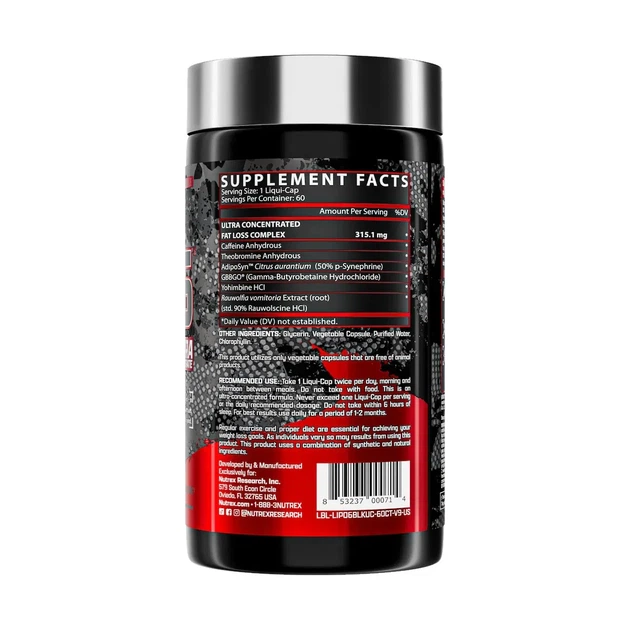 Жироспалювач Nutrex Lipo-6 Black Ultra Concentrate 60 капс | Потужна формула для схуднення - зображення 3