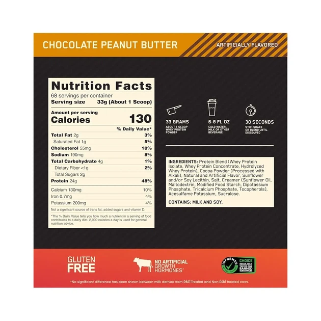 Сывороточный протеин 100% Whey Gold Standard Optimum Nutrition шоколад арахисовая паста 2270 г - Фото 4 Сывороточный протеин 100% Whey Gold Standard Optimum Nutrition шоколад арахисовая паста 2270 г - изображение 4
