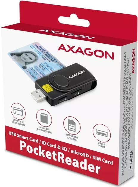 Картридер Axagon PocketReader CRE-SMP2A Black (CRE-SMP2A) - зображення 2