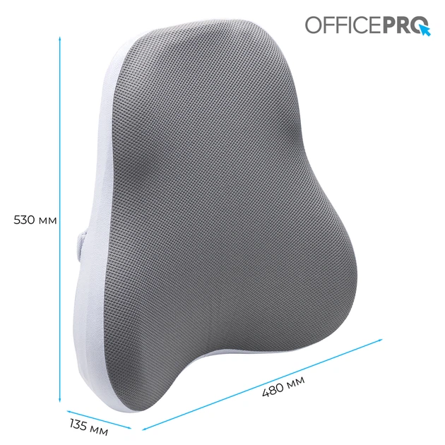 Ергономічна подушка для попереку OfficePro LP600G Gray - Фото 4 Ергономічна подушка для попереку OfficePro LP600G Gray - зображення 4