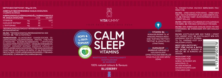 Suplement diety VitaYummy Calm Sleep Blueberry 60 żelek (5713918001278) - obraz 2